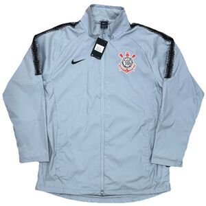 Nike SC Corinthians Paulista Windbreaker Jacket Men XXL Gray Full Zip AJ1181-012